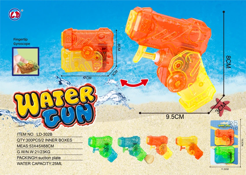Rotatable Finger Transparent Water Gun (4-color Mixed)