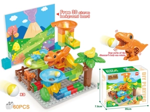 Large Particle DIY Assembled T-Rex Slide Building Blocks Educational Toy 60PCS
