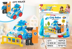 DIY Creative Police Car Desktop Large Particle Building Blocks Compatible with Lego Educational Toy 13PCS