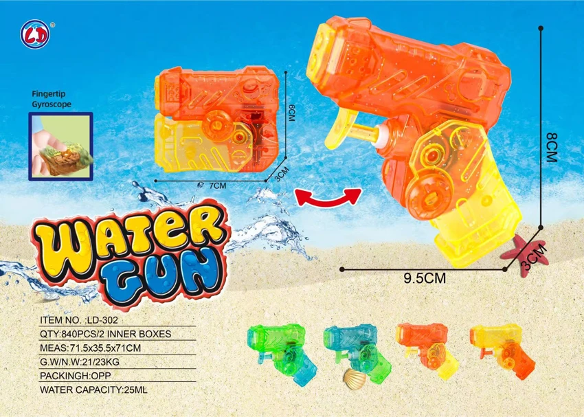 Rotatable Finger Transparent Water Gun (4-color Mixed)