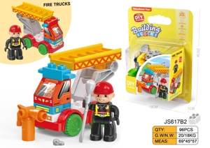 DIY Creative Fire Truck Desktop Large Particle Building Blocks Compatible with Lego Educational Toy 15PCS