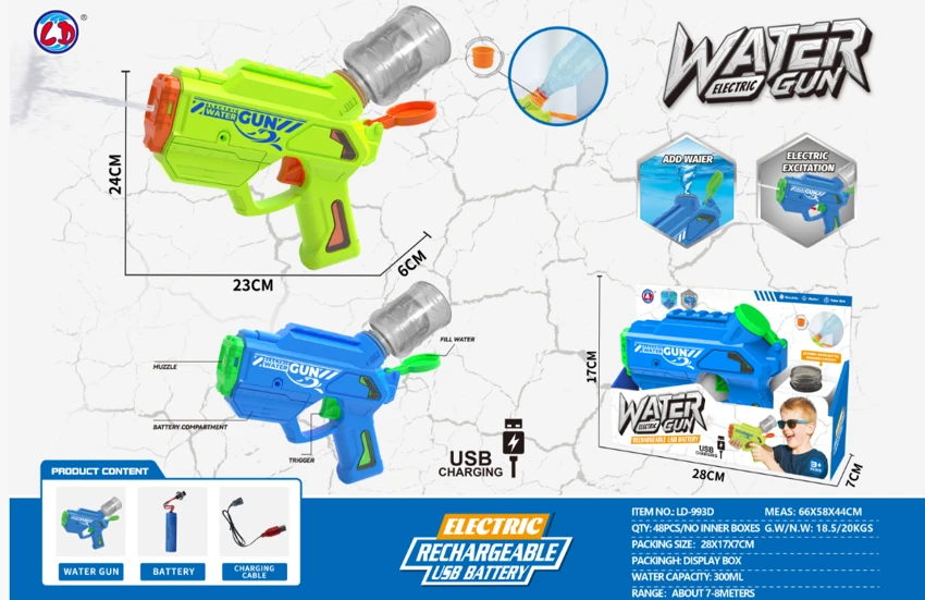 Electric Water Gun (Connectable with Coke Bottle)