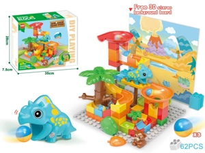 Large Particle DIY Assembled Triceratops Slide Building Blocks Educational Toy 62PCS