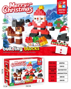 Christmas Santa & Elk Building Blocks DIY Assembled Educational Toy 92PCS