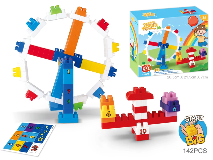 Castle Amusement Park Digital Assembled Building Blocks Kids Desktop Stacking Educational Toy With GCC 115PCS