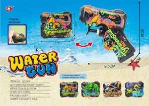 Rotatable Finger Dinosaur Graffiti Water Gun (4-color Mixed)