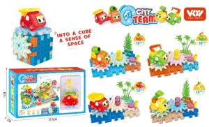 Engineering Vehicle Gear Building Blocks Educational Toy (Manual, 4 Styles Mixed)