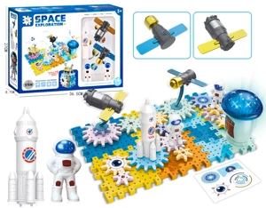 Space Series – Space Station Aerospace Gear Building Blocks Educational Toy (Electric, Music & Light) 58PCS