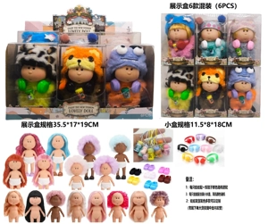 7 นิ้ว คุณภาพสูง 5 ข้อแขนยาวแบบเคลื่อนย้ายได้ตุ๊กตาการ์ตูน + ชุดหัวมอนสเตอร์ตุ๊กตามันฝรั่ง MIA พร้อมหูฟังจําลอง, กาต้มน้ํา, รองเท้า (6 ชิ้นผสม 6 ชิ้น)