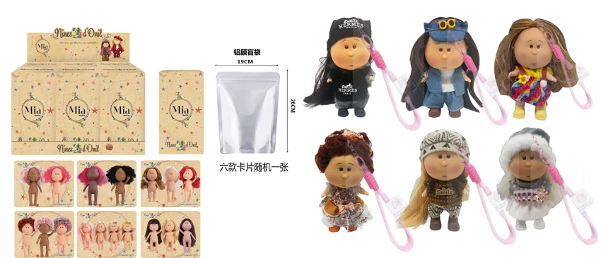 18CM potato vinyl Loli fun mobile phone pendant doll, 6 styles 6PC