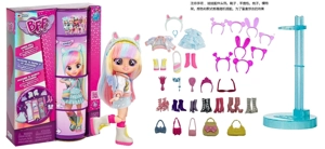 Premium CRY BABIES BFF11.5 inci 11 sendi pelangi pepejal menangis anak patung Barbie dengan 5 aksesori kejutan jepit rambut. Beg tangan yang boleh digunakan. dan kasut. dan kasut. dan kasut untuk menyikat sisir. satu model yang mempunyai