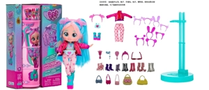Generasi ke - 2 kelas atas CRY BABIES BFF11.5 inci 11 sendi padat bat pelangi menangis Barbie dengan 5 aksesoris kejutan jepit rambut. Tas tangan. Sepatu-sepatu. sisir. Sebuah frame model.