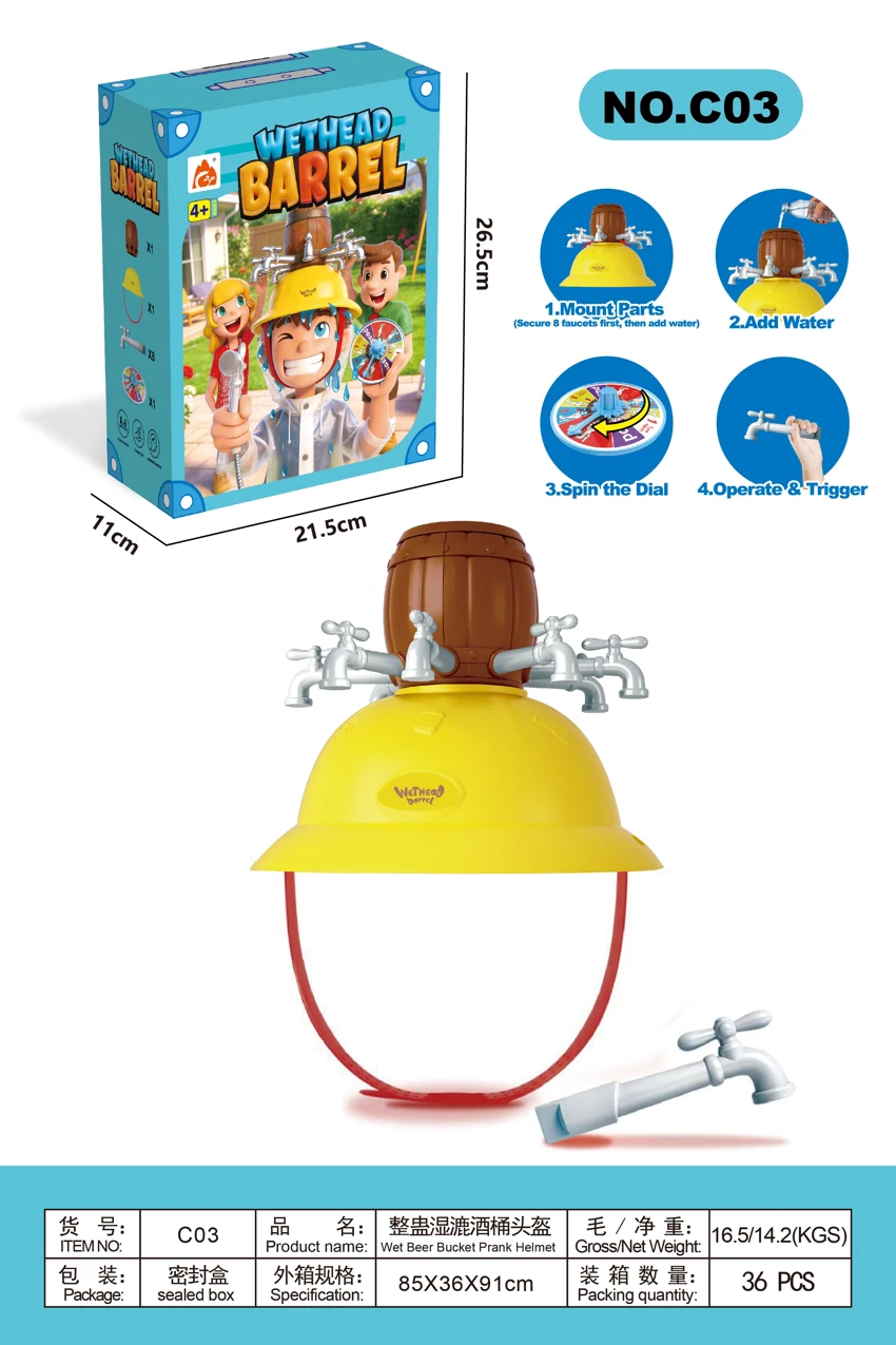 Prank Wet Beer Barrel Helmet
