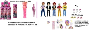 Water Soaking Color Changing K-POP Demon Hunting Boy Group Live-action Version 11.5 Inch 11 Joints Solid Body Baby saia - ABBy - Mystery - Jinu-Romane Demon Hunting Band 5 Styles 6PC Assorted with Microphone, Necklace and Shoes