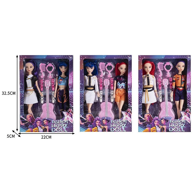 11 inci ganda solid K-POP boneka wanita setan berburu dengan aksesoris 3 campuran