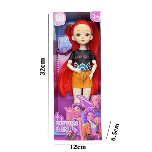 K-POP Demon Hunter Series 1:1 12-inch 12-joint Solid Surprise Demon Hunter Girl Group Doll with Colorful Lights, Theme Song and Real Glass Eyes