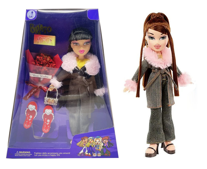 OMG BRATZ รองเท้าบูท   คอลเลคชั่นฤดูหนาว ขนาด 10 นิ้ว ขาใหญ่ ตุ๊กตาหัวใหญ่ มีแว่นตา สายรองเท้า สายกระเป๋าถือ สายดอกไม้แท้