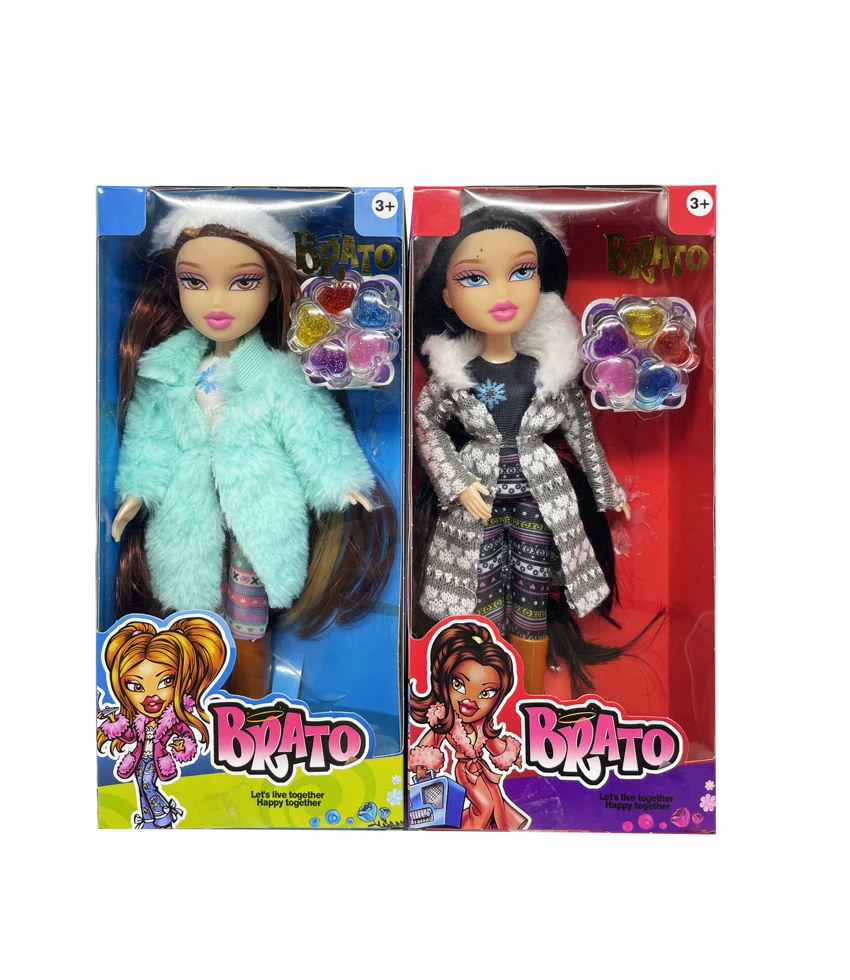 OMG BRATZ (Bratz)   Siri musim sejuk 10 inci kaki besar paha badan padat kepala besar anak patung Bezi dengan minyak solek sebenar