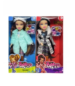 OMG BRATZ (Bratz)   Siri musim sejuk 10 inci kaki besar paha badan padat kepala besar anak patung Bezi dengan minyak solek sebenar
