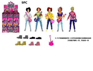1 ต่อ 1 KPOP นักล่าปีศาจ 11.5 นิ้ว 11 ข้อทึบ Baby skirt - AB By - Mystery - จินู - โรมาน วงล่าปีศาจ 5 9PC พร้อมกีตาร์ พร้อมรองเท้า