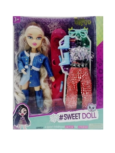 OMG BRATZ Winter Series 10" Solid Plush Big-Head Bratz Doll with Big Feet & Thighs, Skating Set and Fashion Outfit