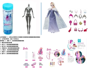 Generation 2 Ice Princess Series White Diamond 11.5 Inch Solid Body Color Changing Water Soaking Ice Princess with 6 Different Surprise Accessories
