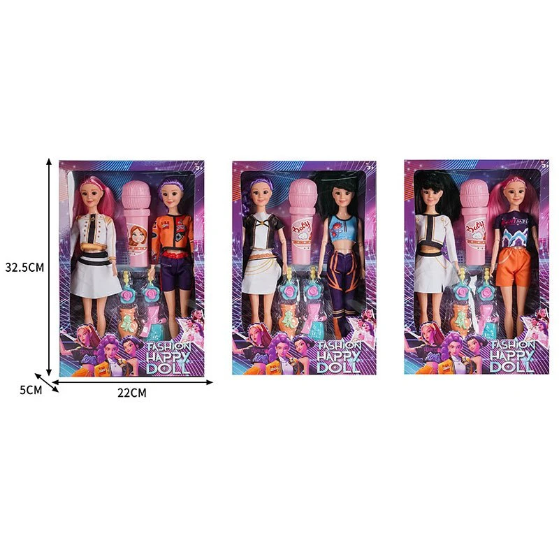 11 Inch Double Solid Body 3D Eyes K-POP Demon Hunting Girl Group Doll with Accessories 3 Styles Assorted