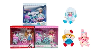 1 kepada 1 Set 6.5 inci padat Cool Lomi anak patung dengan Melotti set kereta ais krim dan kad 3 campuran
