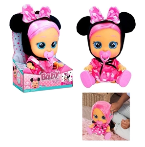Plush Minnie - Generation 16 14" Vinyl Crying Girl Doll with Hair, 4-Tone Music Cry Babies-Tutti Fritti, Tear-Shedding Function, Water-Absorbing Feeding Bottle and Pacifier. Plush with Warming Function. 2 Sets of Clothes
