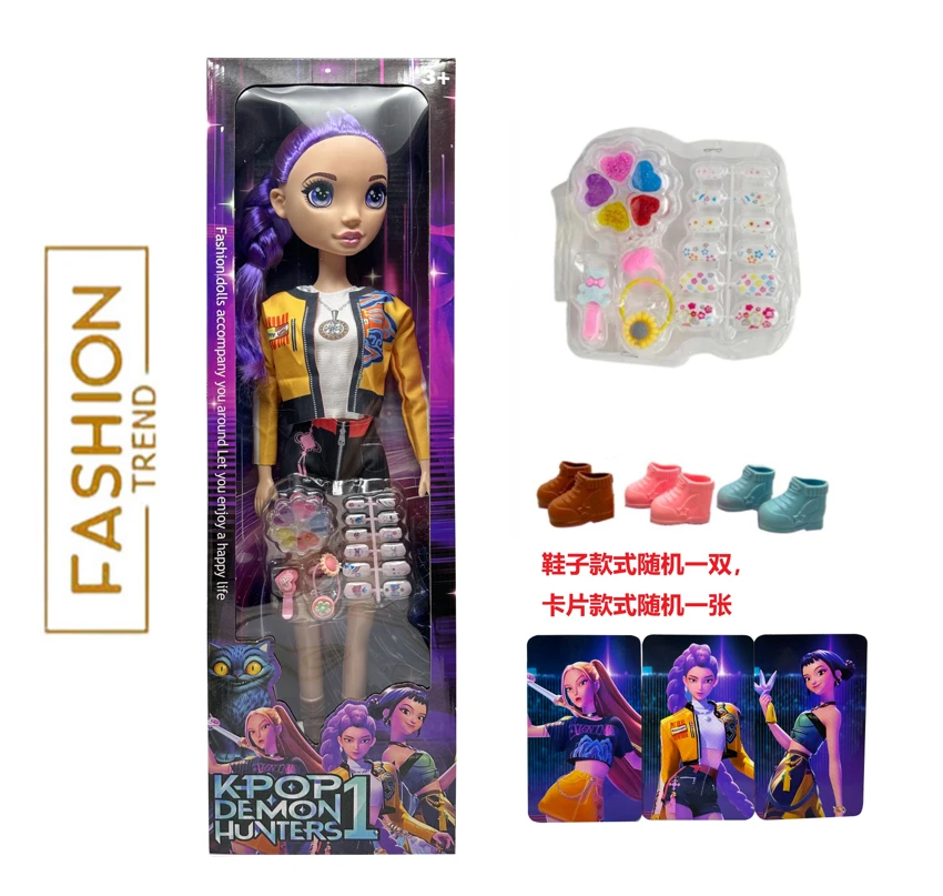 K-POP Rainbow Witch Hunters versi live action 22 inci botol meniup tubuh dengan lagu tema musik Barbie dengan set 5 potong kosmetik live action dengan minyak dengan kartu emas mink.