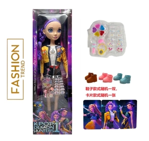 K-POP Rainbow Witch Hunters versi live action 22 inci botol meniup tubuh dengan lagu tema musik Barbie dengan set 5 potong kosmetik live action dengan minyak dengan kartu emas mink.