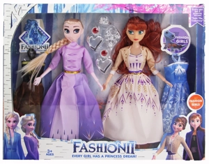 11.5 Inch Solid 9 Joints Frozen 3 Sister Dress-up Style