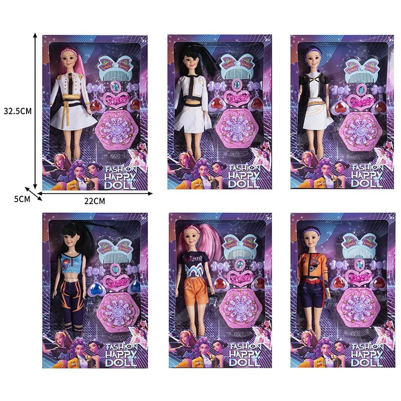 11 inci tubuh padat 3D mata K-POP boneka wanita setan berburu dengan aksesoris 6 campuran