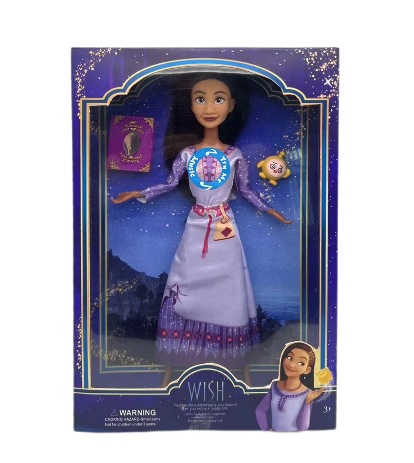 11.5 Inch 9 Joints Solid Body Disney Wish with Wish Baby, Wish Magic Book and Wish Theme Song