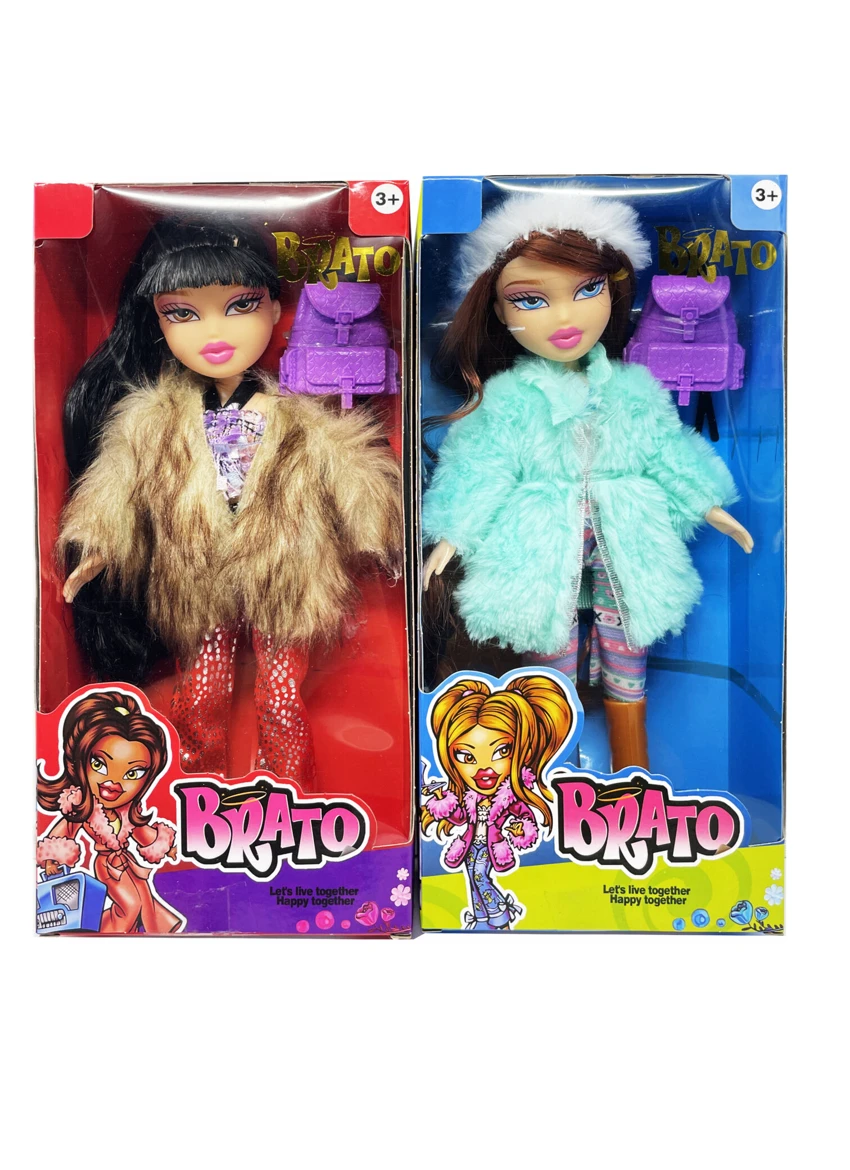 OMG BRATZ (Bratz)   Siri musim sejuk 10 inci kaki besar paha badan padat kepala besar anak patung Bezi dengan minyak solek sebenar