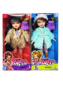 OMG BRATZ (Bratz)   Siri musim sejuk 10 inci kaki besar paha badan padat kepala besar anak patung Bezi dengan minyak solek sebenar