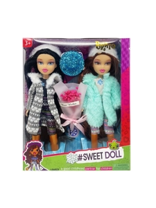 OMG BRATZ adalah   Musim dingin seri 10 inci kaki besar paha padat boneka boneka kepala besar Bazi ganda dengan tali emas dan seikat bunga asli.