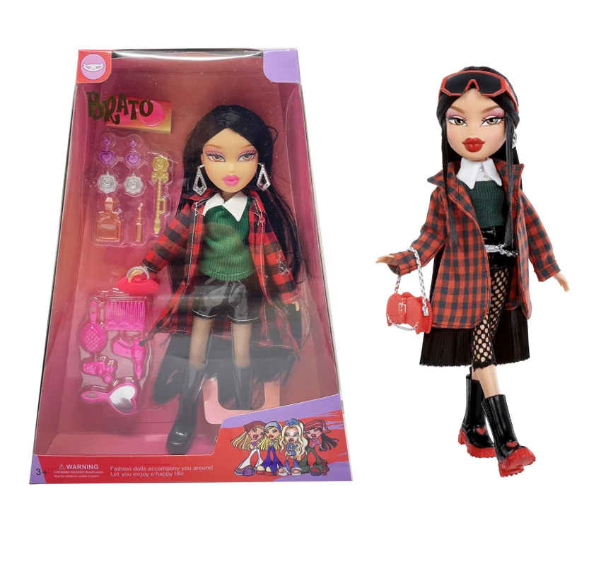 OMG BRATZ adalah   Musim dingin seri 10 inci kaki besar paha padat kepala besar boneka Baez dengan perhiasan 5 pcs set dengan potongan rambut 6 pcs dengan tas tangan