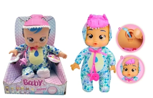 Premium 1 kepada 1 12 inci kepala kapas kapas kapas kapas tangan dengan air mata sebenar. Kristal pyjamas Tyrannosaurus menangis anak patung dengan muzik empat suara cry Babies-Tutti Fritti dengan ciri air mata mengalir, dengan pacifier