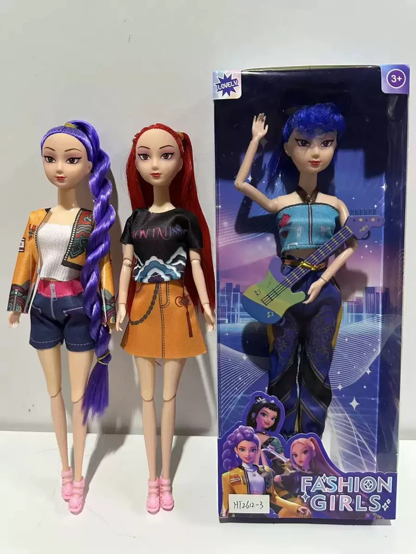 K-POP Perempuan Pemburu Sihir Versi Animasi 11.5 inci 12 sendi Romi Rumi bermain lagu Barbie dengan gitar 3 campuran