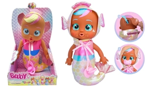 Premium 1 - to - 1 12 inci kain katun kepala kain katun tangan kain katun tubuh dengan air mata yang nyata. Piyama logam Mermaid menangis boneka dengan empat suara musik cry Babies-Tutti Fritti dengan aliran air mata fungsi, dengan pacifier