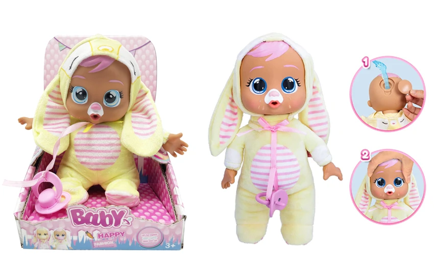 Premium 1 - to - 1 12 inci kepala kain katun hand-polling tubuh dengan air mata nyata. Bayi menangis dengan musik empat suara Cry Babies-Tutti Fritti dengan fungsi aliran air mata, dengan pacifier
