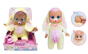 Premium 1 - to - 1 12 inci kepala kain katun hand-polling tubuh dengan air mata nyata. Bayi menangis dengan musik empat suara Cry Babies-Tutti Fritti dengan fungsi aliran air mata, dengan pacifier