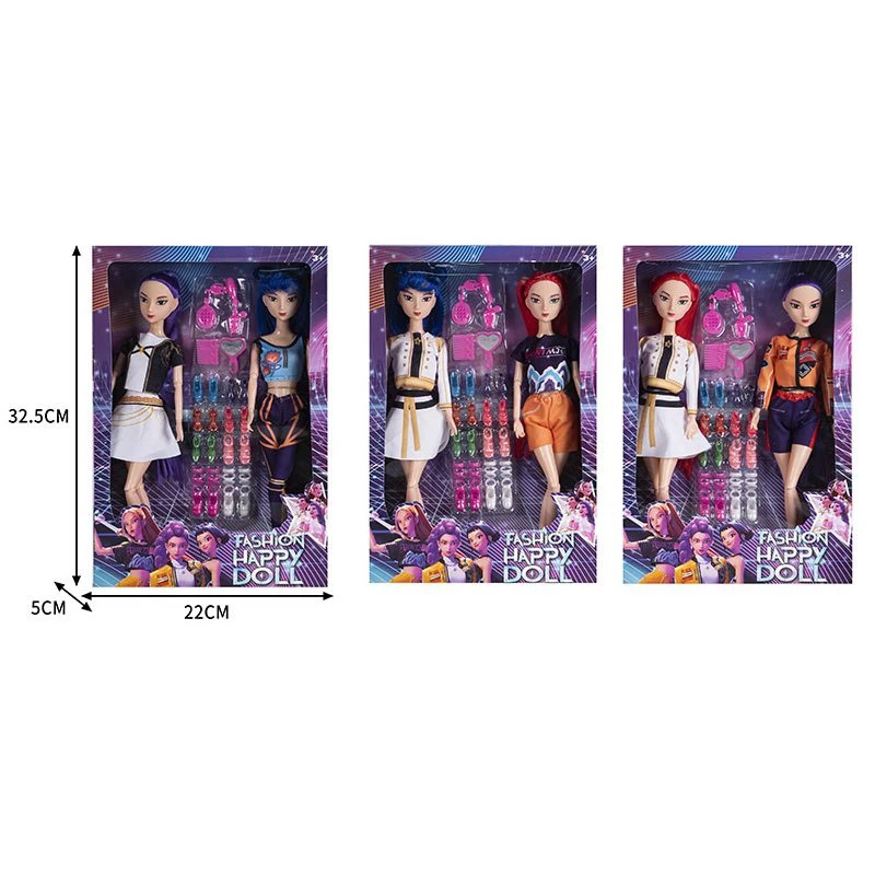 11 inci ganda solid K-POP boneka wanita setan berburu dengan aksesoris 3 campuran