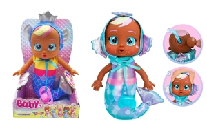 Premium 1 - to - 1 12 inci kain katun kepala kain katun tangan kain katun tubuh dengan air mata yang nyata. Piyama logam Mermaid menangis boneka dengan empat suara musik cry Babies-Tutti Fritti dengan aliran air mata fungsi, dengan pacifier