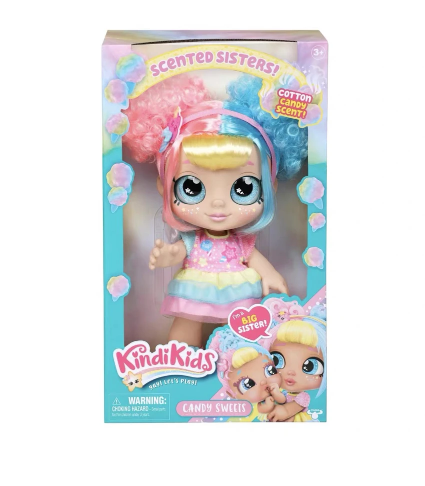 Premium 1:1 16-inch Spring Body Full Vinyl Kindi Kids Doll with Glass Eyes, Theme Light & Music and Crown [Doll has head-shaking function]