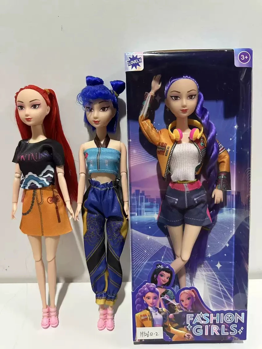 K-POP Perempuan Pemburu Sihir Versi Animasi 11.5 inci 12 sendi Romi Rumi bernyanyi Barbie dengan fon kepala 3 campuran