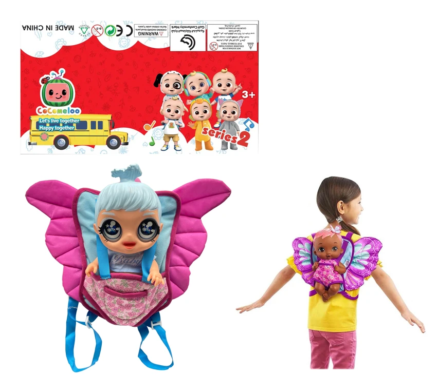 High-Grade Large Butterfly Backpack OMG.LOL High-Grade 1:1 16' Glass Eyes Full Vinyl Glitter Babyz Surprise Stardust Baby with 4 Sound Functions (Doll with Drink & Wet Function)