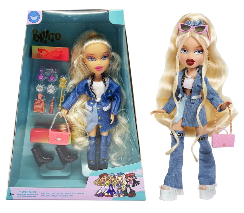 OMG BRATZ รองเท้าบูท   ตุ๊กตา 10 นิ้ว ขาใหญ่ ตุ๊กตา มีแว่นตา มีรองเท้าบูท มีเครื่องประดับ ชุด 5 ชิ้น พร้อมกระเป๋าถือ