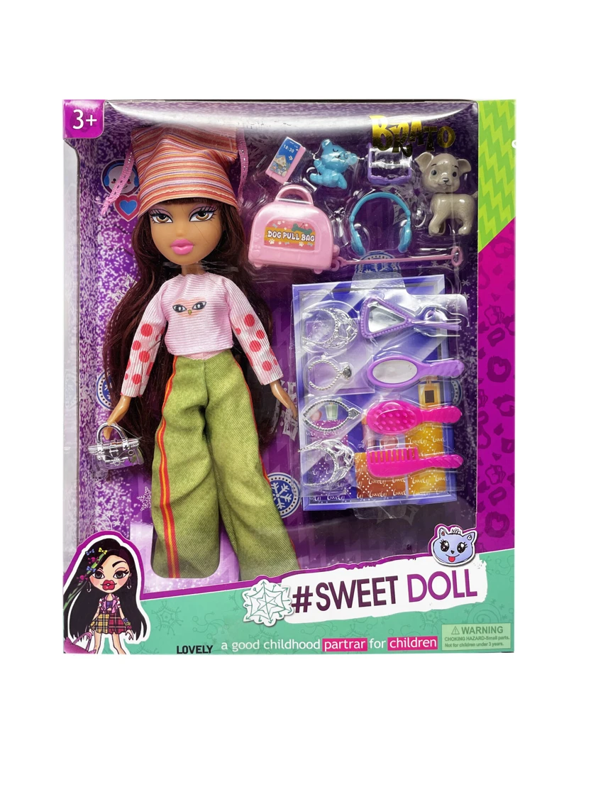 OMG BRATZ 10 นิ้ว ขาใหญ่ ตุ๊กตา หัวใหญ่ ตุ๊กตาเบซ เครื่องประดับ ชุด 8 ชิ้น ชุดสัตว์เลี้ยง ชุด 7 ชิ้น พร้อมกระเป๋าเพชร